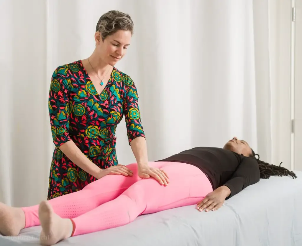 Me doing Reiki on a client in Boston.